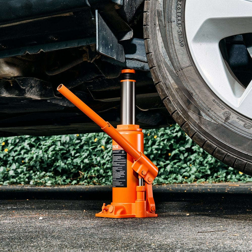 VEVOR Hydraulic Bottle Jack, 10 Ton (22046 lbs) Capacity, 9.3-18.5 Inch Lifting Range, Heavy Duty Welded Bottle Jack for Car, SUV, Pickup, Auto Repair, House Lift and Agricultural Equipment, Orange