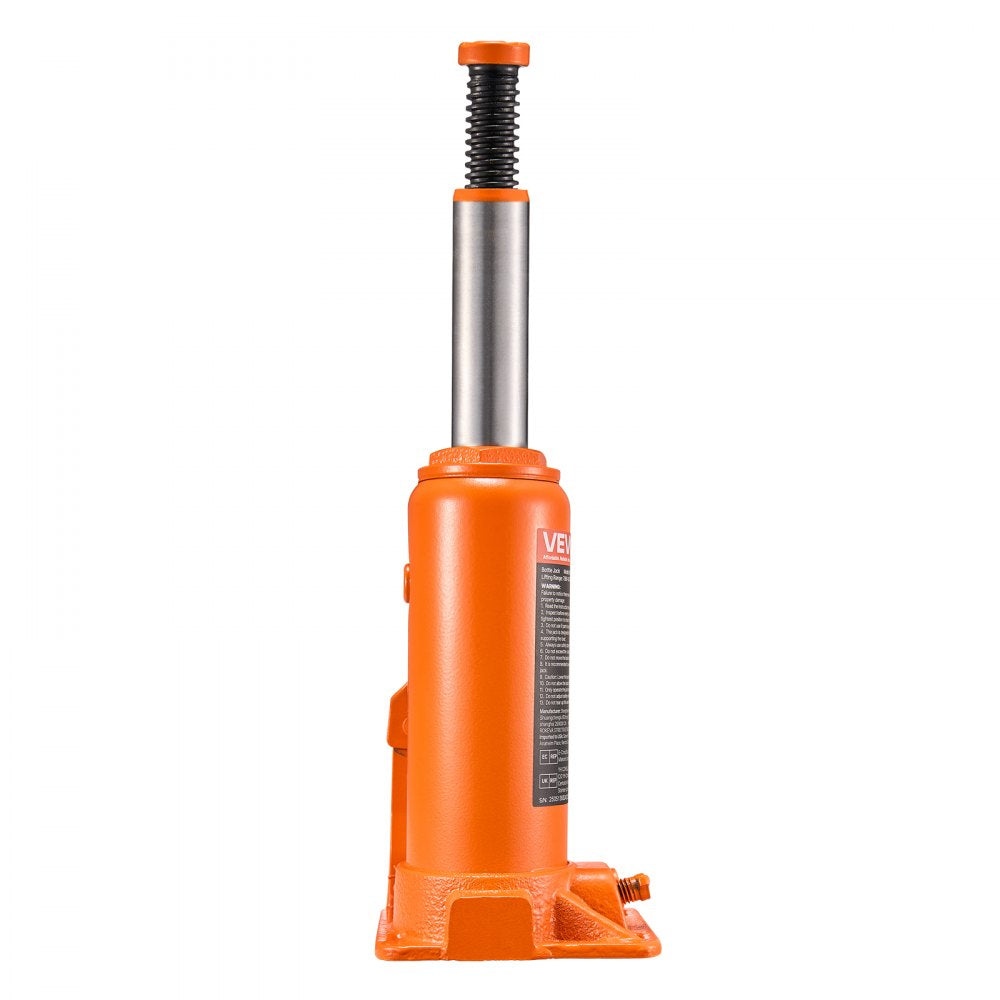 VEVOR Hydraulic Bottle Jack, 6 Ton (13227.6 lbs) Capacity, 7.7-14.8 Inch Lifting Range, Heavy Duty Welded Bottle Jack for Car, SUV, Pickup, Auto Repair, House Lift and Agricultural Equipment, Orange