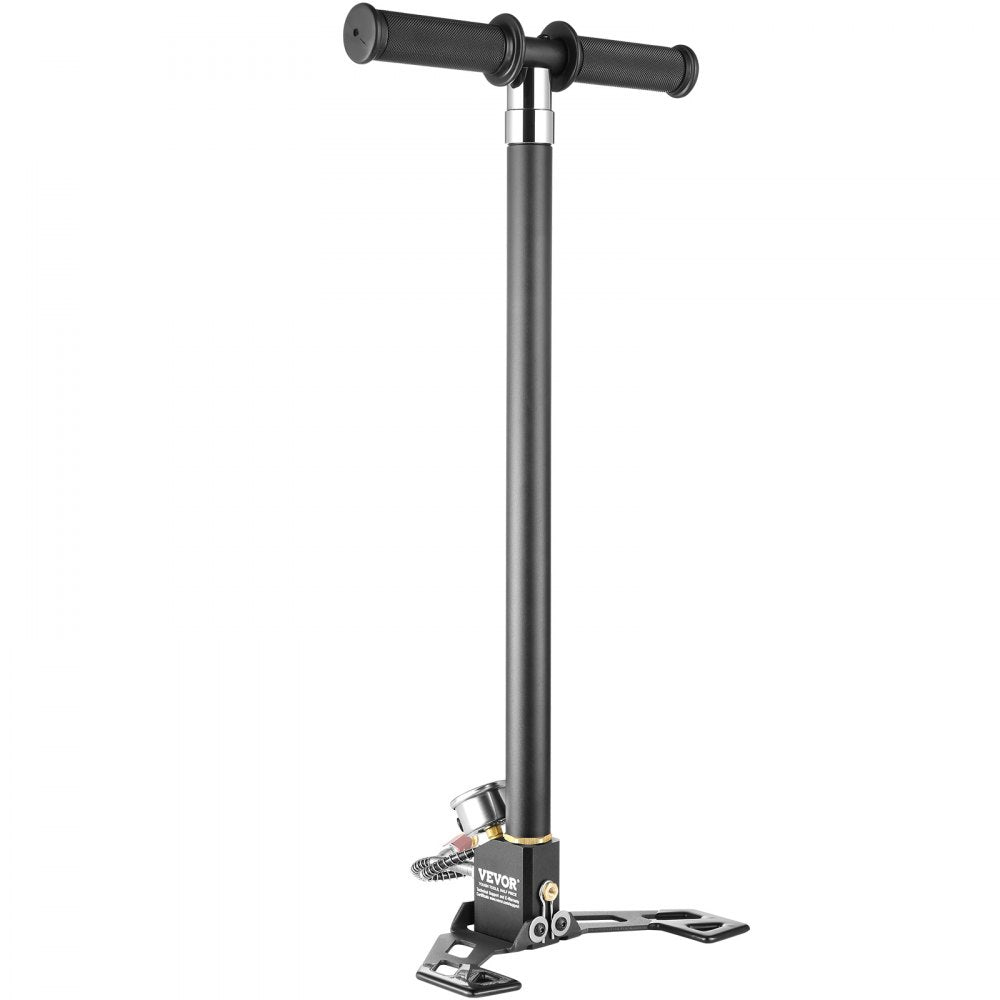 VEVOR PCP Hand Pump, 4 Stage, 30Mpa 4500 PSI High Pressure PCP Air Rifile Filling Stirrup Pump with Oil-Moisture Filter Pressure Gauge, Stainless Steel for Airguns Scuba Tank Paintball Filling Tire