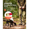VEVOR PCP Hand Pump, 3.5 Stage, High Pressure Air Rifle Filling Stirrup Pump, 31.03 MPa 4500 PSI, with Oil-Moisture Filter, Pressure Gauge, Stainless Steel Body, for Airguns Paintball Tire Filling
