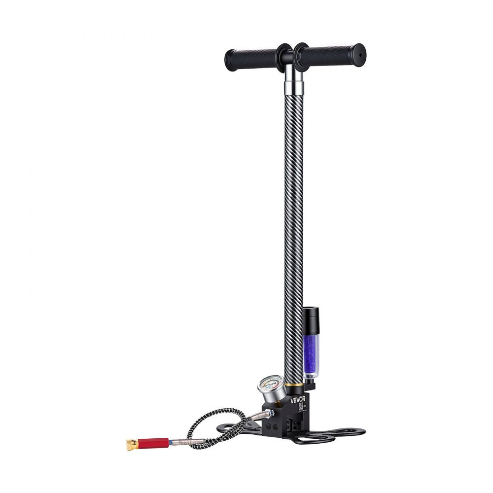 VEVOR PCP Hand Pump, 3.5 Stage, High Pressure Air Rifle Filling Stirrup Pump, 31.03 MPa 4500 PSI, with Oil-Moisture Filter, Pressure Gauge, Stainless Steel Body, for Airguns Paintball Tire Filling