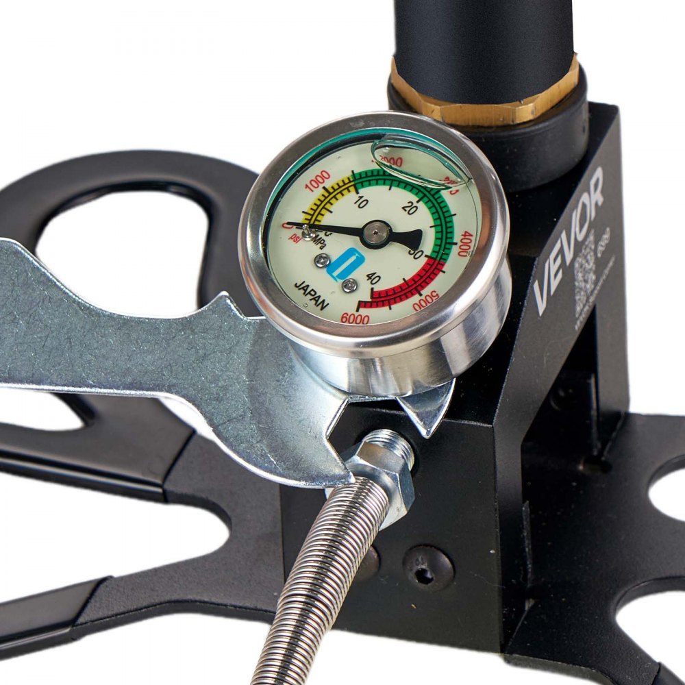 VEVOR PCP Hand Pump, 4 Stage, High Pressure Air Rifle Filling Stirrup Pump, Max 40 MPa 5800 PSI, with Oil-Moisture Filter, Pressure Gauge, Stainless Steel Body, for Airguns Paintball Tire Filling