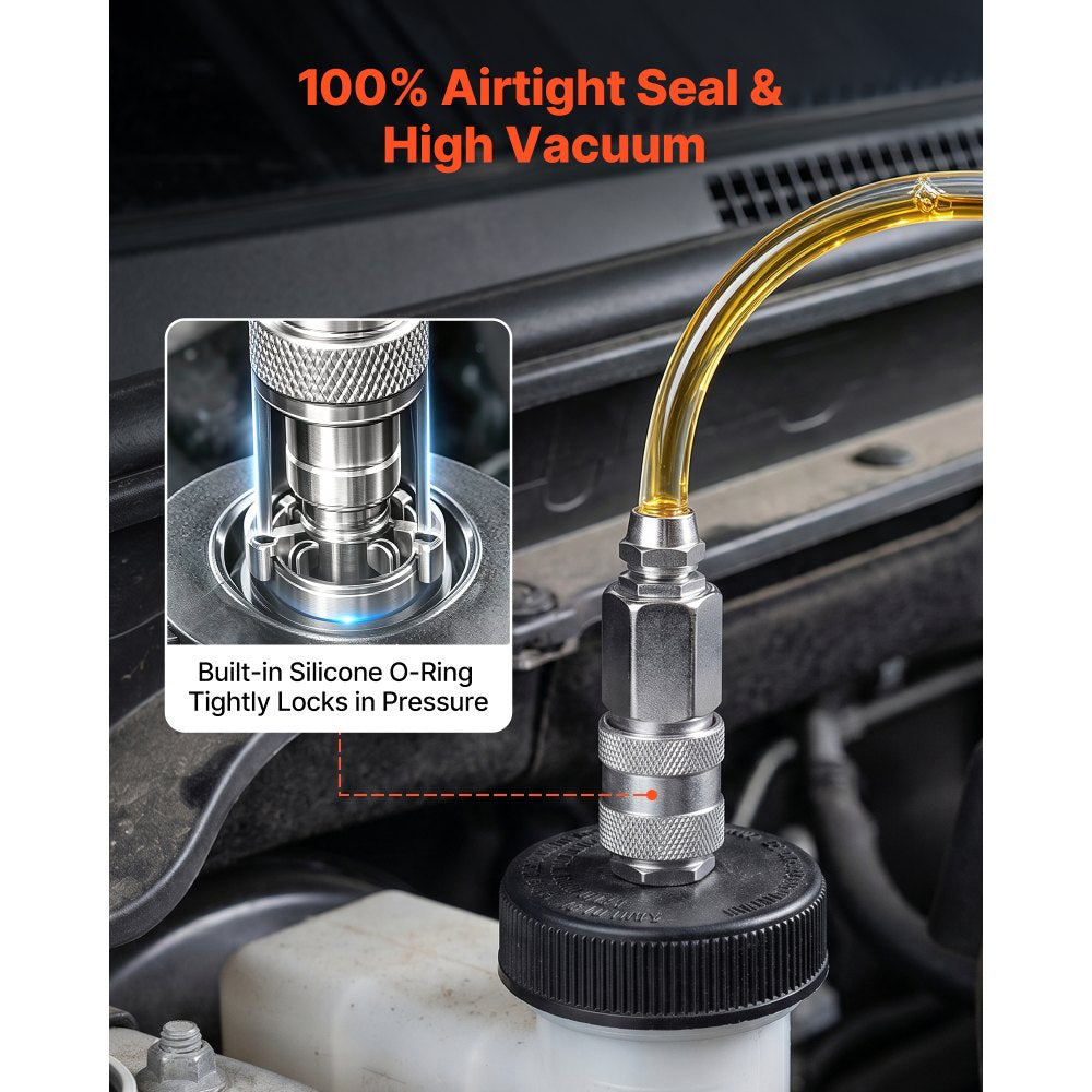 VEVOR Brake Bleeder Kit, 3L Manual Brake Fluid Bleeding Kit with 1L Waste Bottle & 4 Master Cylinder Adapters, One-Person Professional Brake Fluid Pressure Bleeder for Most Vehicles