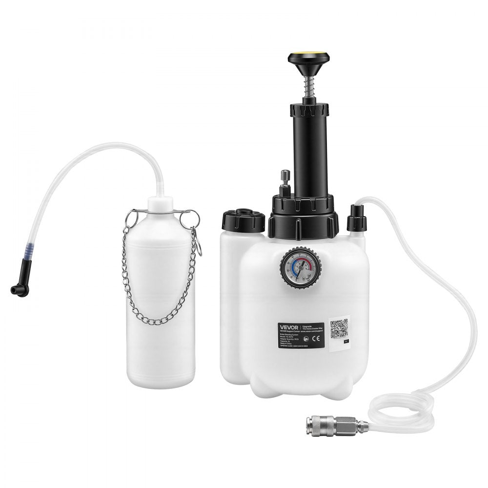 VEVOR Brake Bleeder Kit, 3L Manual Brake Fluid Bleeding Kit with 1L Waste Bottle & 4 Master Cylinder Adapters, One-Person Professional Brake Fluid Pressure Bleeder for Most Vehicles