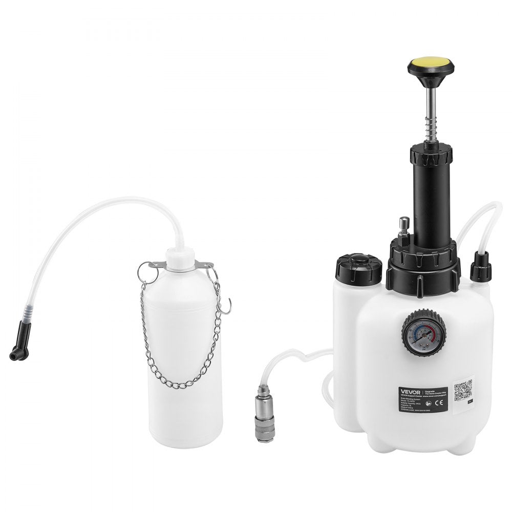 VEVOR Brake Bleeder Kit, 3L Manual Brake Fluid Bleeding Kit with 1L Waste Bottle & 4 Master Cylinder Adapters, One-Person Professional Brake Fluid Pressure Bleeder for Most Vehicles