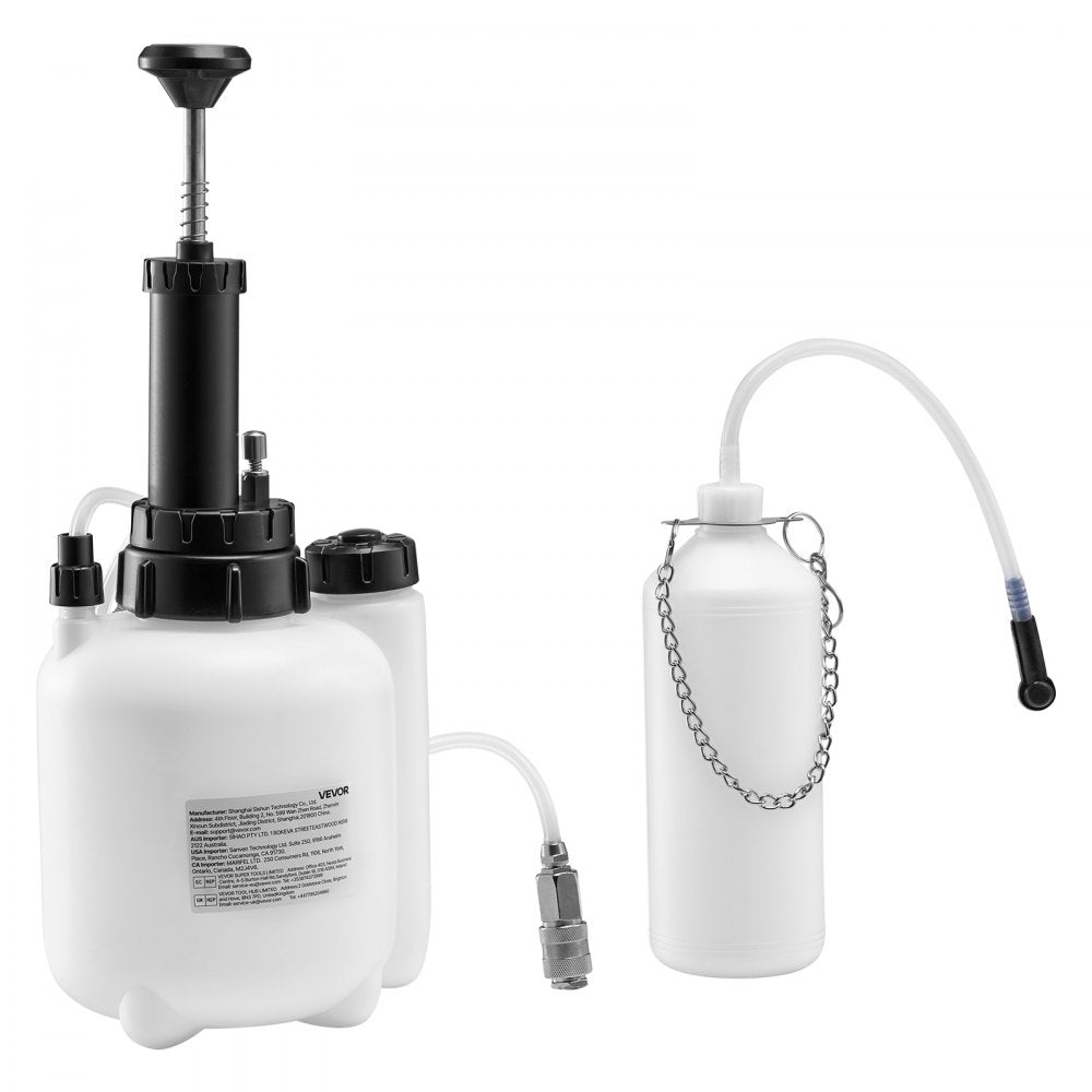 VEVOR Brake Bleeder Kit, 3L Manual Brake Fluid Bleeding Kit with 1L Waste Bottle & 4 Master Cylinder Adapters, One-Person Professional Brake Fluid Pressure Bleeder for Most Vehicles