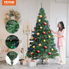 VEVOR Christmas Tree, 7.5ft Prelit Artificial Xmas Tree, Full Holiday Decor Tree with 550 Multi-Color LED Lights, 1346 Branch Tips, Metal Base for Home Party Office Decoration Tested to UL Standards