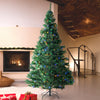 VEVOR Christmas Tree, 7.5ft Prelit Artificial Xmas Tree, Full Holiday Decor Tree with 550 Multi-Color LED Lights, 1346 Branch Tips, Metal Base for Home Party Office Decoration Tested to UL Standards