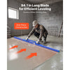 VEVOR Concrete Screed 96 in Length Manual Screed Board Aluminum Alloy Blue, Built-in Bubble Level, Powder-coated Finish, Lightweight Paver Leveling Tool for Patio, Sidewalk, Garage Floor Finishing