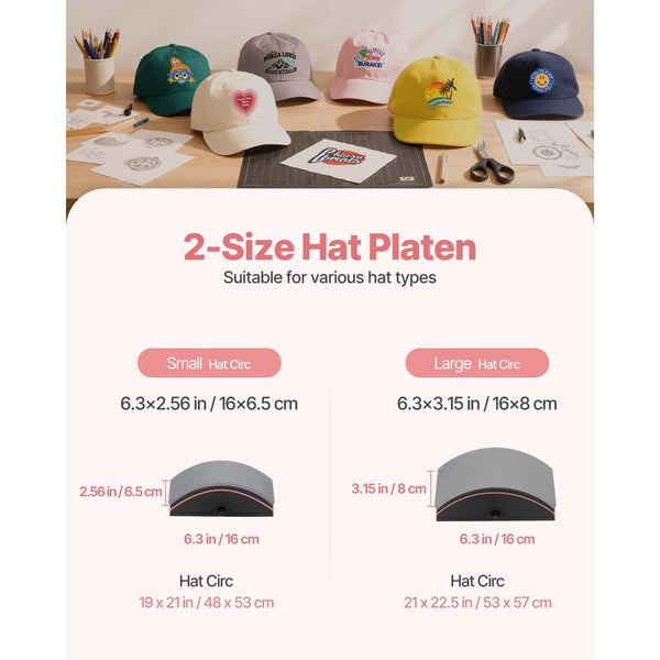 Vevor Hat Heat Press Machine Cap Heat Press for HTV & Sublimation Pink ...