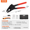 VEVOR PEX Pipe Crimping Tool, Angle Dual Head Combo PEX/PE-RT Crimper for 1/2" and 3/4" Copper Crimp Rings, 30 Copper Crimp Rings, PEX/PE-RT Tubing Cutter, Go/No-Go Gauge, Meets ASTM F1807 Standards