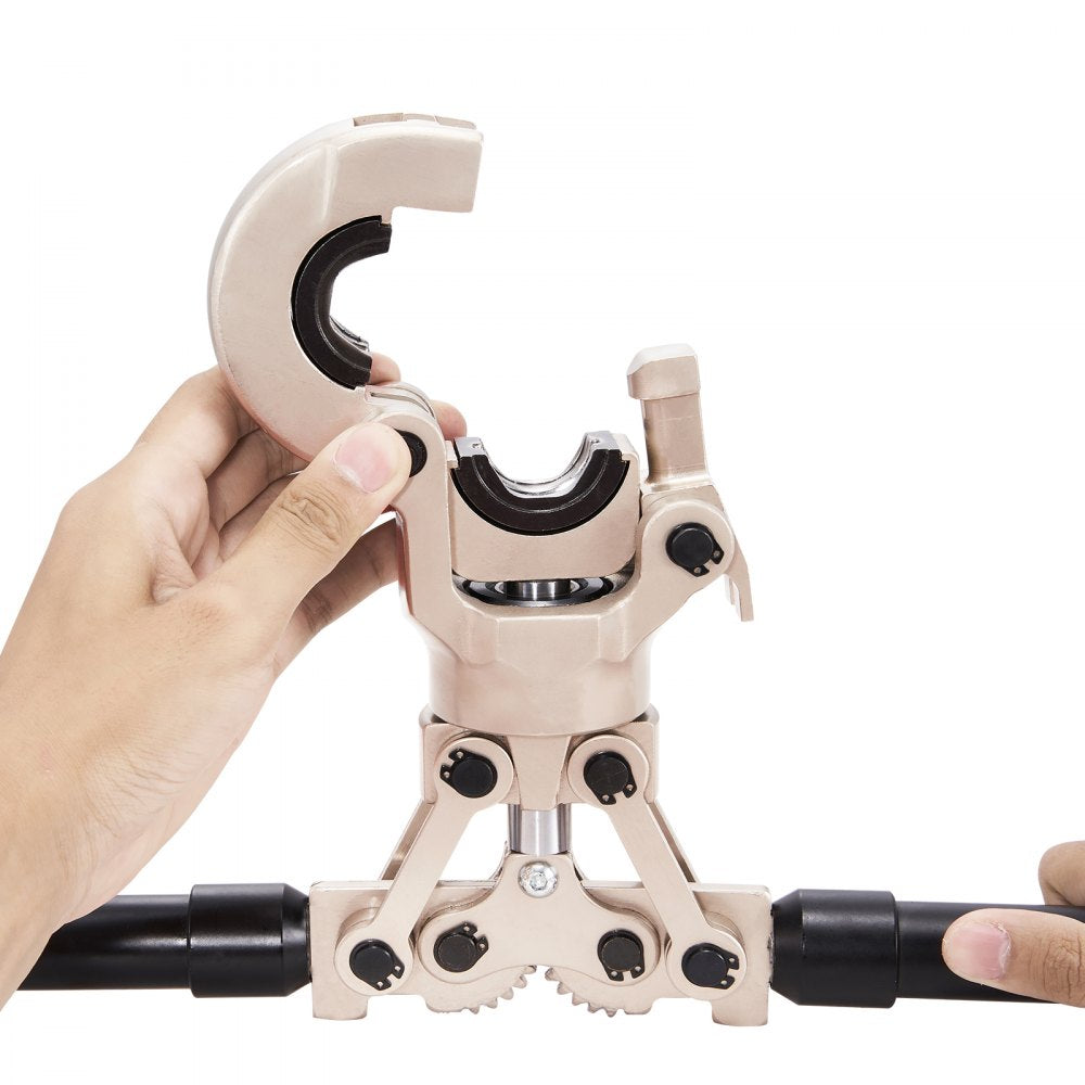 VEVOR Copper Press Tool Tube Fittings Crimping Kit, 360° Rotatable Press Crimper Tool with 1/2", 3/4", 1" Quick Change Jaws, Locking Pin & Extendable Handle, Meet ASTM B88 and B75 Standard