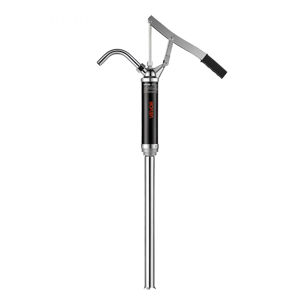 VEVOR Drum Pump 6.7 oz per Stroke Steel Hand Operated Transfer Barrel Pump, Fits 15 to 55 Gallon Drums & Barrels, Transfers Oil-Based Fluids, Diesel, Kerosene, Engine / Hydraulic / Lubricating Oil