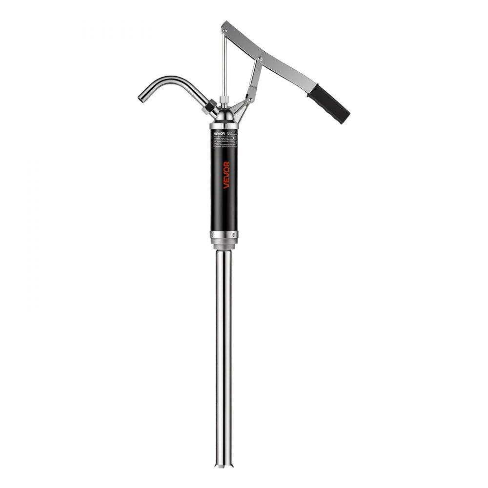 VEVOR Drum Pump 6.7 oz per Stroke Steel Hand Operated Transfer Barrel Pump, Fits 15 to 55 Gallon Drums & Barrels, Transfers Oil-Based Fluids, Diesel, Kerosene, Engine / Hydraulic / Lubricating Oil
