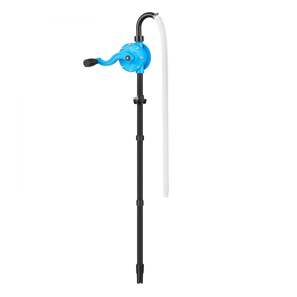 VEVOR Drum Pump 4-6.7 GPM Flow Polypropylene Rotary Barrel Pump Hand Crank, Fits 15 to 55 Gallon Drums, Hand-Operated with Suction Tube, Rapid Transfer of Water, Diesel, Kerosene, Mild Acids & Alkalis