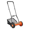 VEVOR Push Reel Lawn Mower 14 inch, 5 Blades Manual Push Mower No Motor, 0.6-1.75 in Adjustable Cutting Height, Walk-Behind Lawn Mowers with Grass Catcher Bag for Green Lawns, Driveways, Courtyards