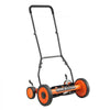 VEVOR Push Reel Lawn Mower 18 inch, 5 Blades Manual Push Mower No Motor, 1.37-2.44 in Adjustable Cutting Height, Walk-Behind Lawn Mowers with Grass Catcher Bag for Green Lawns, Driveways, Courtyards