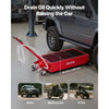 VEVOR Low Profile Oil Drain Pan, 20 Gallon Capacity, Rolling Oil Drain Pan with Manual Pump, 7.2 ft Hose & T Folding Handle, Leak-proof & Corrosion-resistant, Fit for Cars, SUVs, Trucks, ATVs, Red