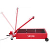 VEVOR Low Profile Oil Drain Pan, 20 Gallon Capacity, Rolling Oil Drain Pan with Manual Pump, 7.2 ft Hose & T Folding Handle, Leak-proof & Corrosion-resistant, Fit for Cars, SUVs, Trucks, ATVs, Red