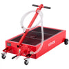 VEVOR Low Profile Oil Drain Pan, 20 Gallon Capacity, Rolling Oil Drain Pan with Manual Pump, 7.2 ft Hose & T Folding Handle, Leak-proof & Corrosion-resistant, Fit for Cars, SUVs, Trucks, ATVs, Red