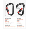 VEVOR Climbing Carabiner Clips, 3 PCS Heavy Duty Caribiner, Professional 30 KN / 6744 lbs Spindle Strength, Large D-Shaped for Hiking,Rappelling,Rescue,Dog Leash,Hammocks, Swings