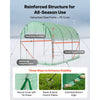 VEVOR Walk-in Tunnel Greenhouse, 10 x 7 x 7 ft Hoop House Greenhouse Tunnel, Plant Hot House with 4 Nozzles, 26.25 ft Hose, Steel Frame, PE Cover, Roll-up Zipper Door and 6 Windows for Outdoors, Green