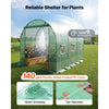 VEVOR Walk-in Tunnel Greenhouse, 10 x 7 x 7 ft Hoop House Greenhouse Tunnel, Plant Hot House with 4 Nozzles, 26.25 ft Hose, Steel Frame, PE Cover, Roll-up Zipper Door and 6 Windows for Outdoors, Green