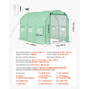 VEVOR Walk-in Tunnel Greenhouse, 10 x 7 x 7 ft Hoop House Greenhouse Tunnel, Plant Hot House with 4 Nozzles, 26.25 ft Hose, Steel Frame, PE Cover, Roll-up Zipper Door and 6 Windows for Outdoors, Green