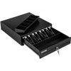 VEVOR Cash Register Drawer, 13\" 2 Unlocking Ways, Fully Removable Design with 4 Bill 5 Coin Cash Tray, 2 Keys Included, Compact Size Cash Registers for Supermarket, Bar, Coffee Shop, Restaurant