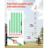 VEVOR Manual Pole Saw, 3.87-27 ft Extendable Pole Tree Pruner, Sharp 65Mn Steel Blade, Lightweight Fiberglass Handle Pole, Double-Hook Saw for High Branch Trimming, Pruning Tool for Palms, Shrubs