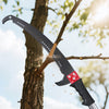 VEVOR Manual Pole Saw, 3.87-27 ft Extendable Pole Tree Pruner, Sharp 65Mn Steel Blade, Lightweight Fiberglass Handle Pole, Double-Hook Saw for High Branch Trimming, Pruning Tool for Palms, Shrubs