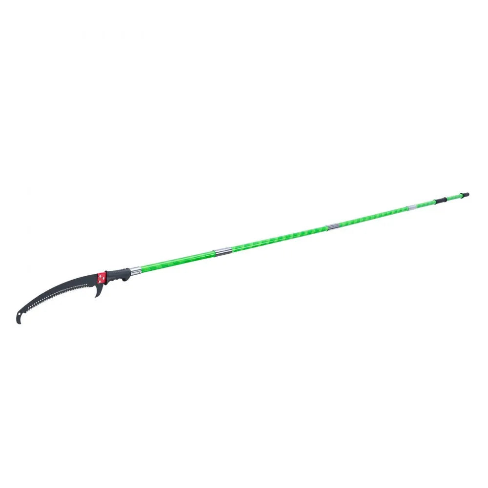 VEVOR Manual Pole Saw, 3.87-27 ft Extendable Pole Tree Pruner, Sharp 65Mn Steel Blade, Lightweight Fiberglass Handle Pole, Double-Hook Saw for High Branch Trimming, Pruning Tool for Palms, Shrubs