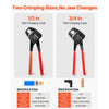 VEVOR Angle Head PEX Crimping Tool Kit for 1/2" & 3/4" Copper Crimp Rings, Copper Ring Cinch Removal Tool with PEX Tubing Cutter, Copper Ring Cutter, Go/No-Go Gauge & Toolbox, Meet ASTM F1807 Standard