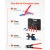 VEVOR Angle Head PEX Crimping Tool Kit for 1/2" & 3/4" Copper Crimp Rings, Copper Ring Cinch Removal Tool with PEX Tubing Cutter, Copper Ring Cutter, Go/No-Go Gauge & Toolbox, Meet ASTM F1807 Standard
