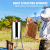 VEVOR Manual Honey Extractor, 2/4 Frames Honey Spinner Extractor, Stainless Steel Beekeeping Extraction, Honeycomb Drum Spinner with Lid, Apiary Centrifuge Equipment with Height Adjustable Stand