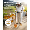 VEVOR Honey Extractor, 2 Frame Manual Honey Spinner with Transparent Lid, Stainless Steel Honeycomb Drum Spinner with Height Adjustable Stand, Honeycomb Extraction Centrifuge Equipment for Beekeeping