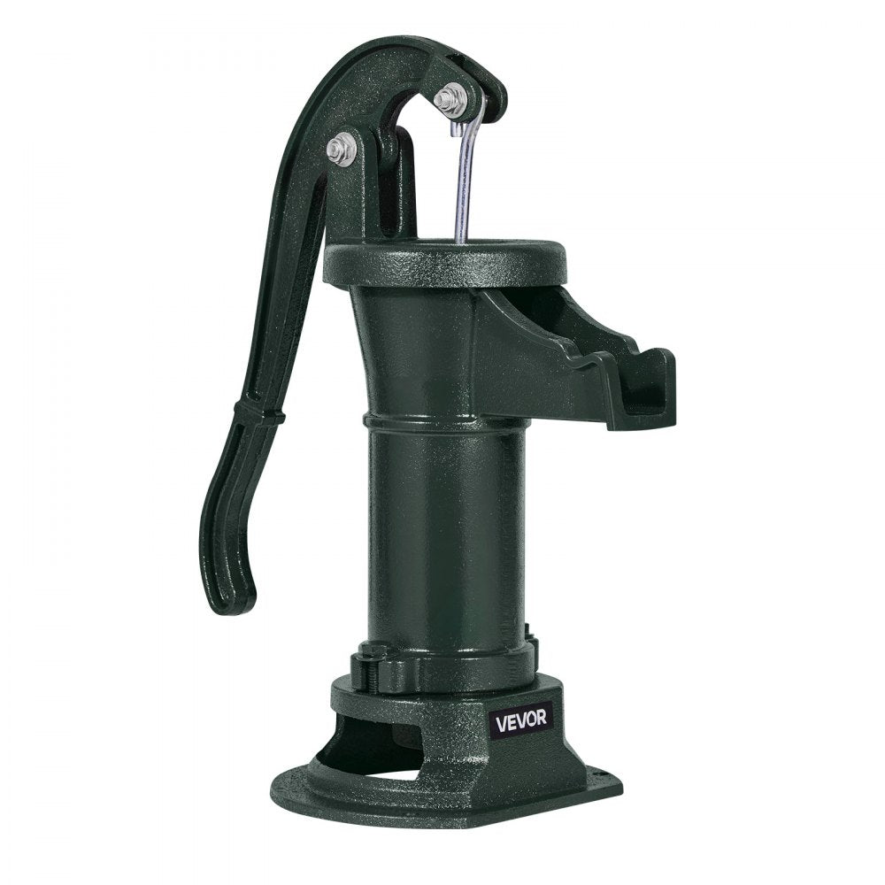 VEVOR Well Hand Pitcher Pump, 25 ft Maximum Lift, Antique Cast Iron Manual Hand Water Pump, NPT 1-1/4 in Connection, Easy Installation, Old Fashioned for Outdoor Garden, Pond, Backyard, Farm, Green