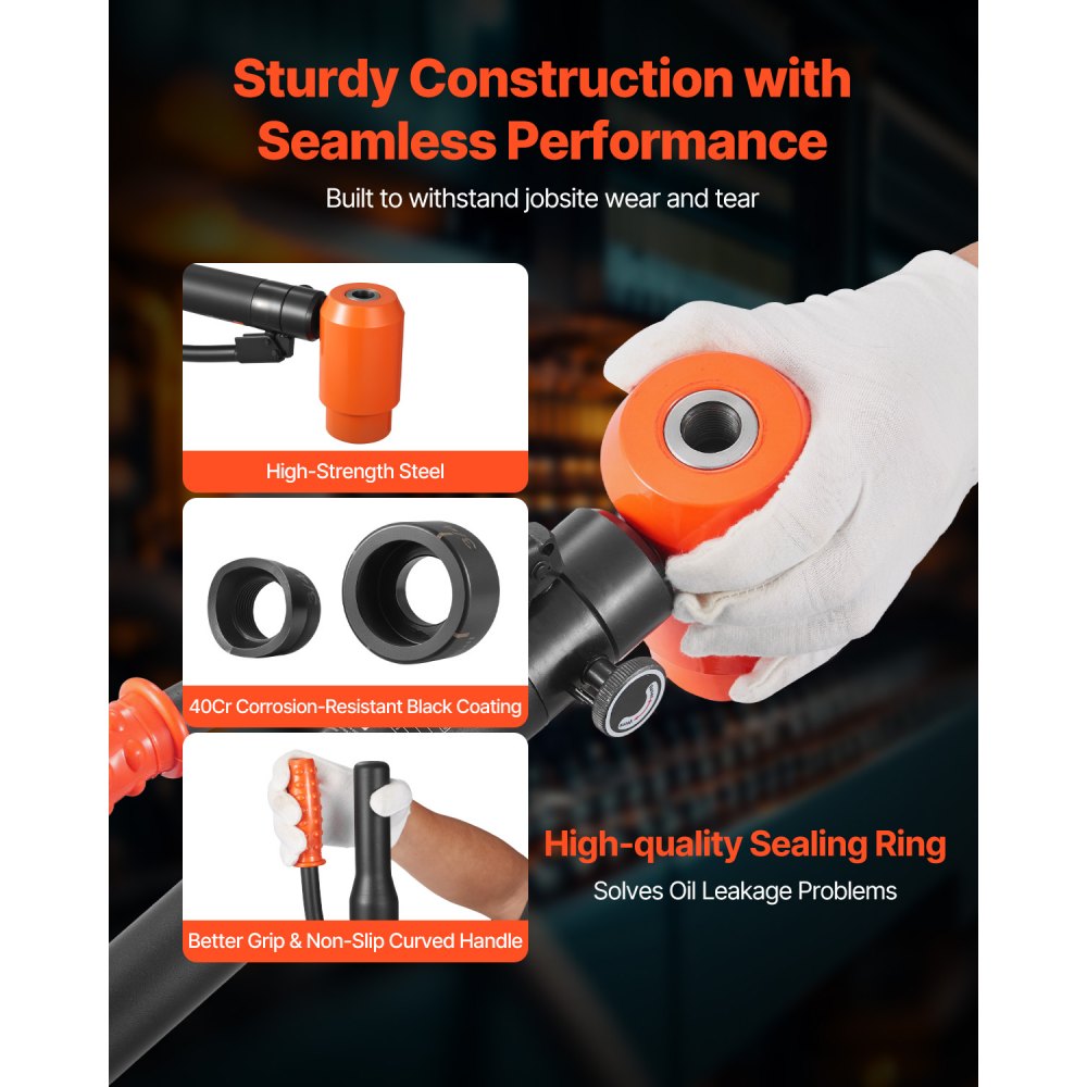 VEVOR Knockout Punch Set, 15 Ton Hydraulic Knockout Set, 1/2" to 4" KO Tool Kit Hole Making Tool, KO Tools Kit W/10 Dies for Metal Electrical Cabinets, Electrical Control Cabinets, Switch Cabinets
