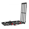 VEVOR Hitch Mount Wheelchair Carrier Height Adjustable, 500LBS Steel Mobility Scooter Carrier Cargo Basket with Folding Ramp & Stabilizer Kit, Fits 2" Hitch Receiver for Truck SUV Car, 48" x 28"