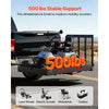 VEVOR Hitch Mount Wheelchair Carrier Height Adjustable, 500LBS Steel Mobility Scooter Carrier Cargo Basket with Double-Folding Ramp & Stabilizer, Fits 2" Hitch Receiver for Truck SUV Car, 60" x 33"