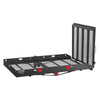 VEVOR Hitch Mount Wheelchair Carrier Height Adjustable, 500LBS Steel Mobility Scooter Carrier Cargo Basket with Double-Folding Ramp & Stabilizer, Fits 2" Hitch Receiver for Truck SUV Car, 60" x 33"