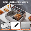 VEVOR Commercial Deep Fryer, Dual Tank 3000W Electric Countertop Fryer with Basket, 2 x 9.1Qt/8.6L Double Stainless Steel Oil Fryer, with Temp Control & Overheat Protection, for Kitchen Restaurant Use