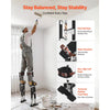 VEVOR Drywall Stilts, 19.1–31.1 in Adjustable Aluminum Painter Stilts, 228 lbs Load Capacity, Non-Slip Rubber Feet, Dual Spring Shock Absorption, Comfortable Leg Straps for Painting, Decoration, Black