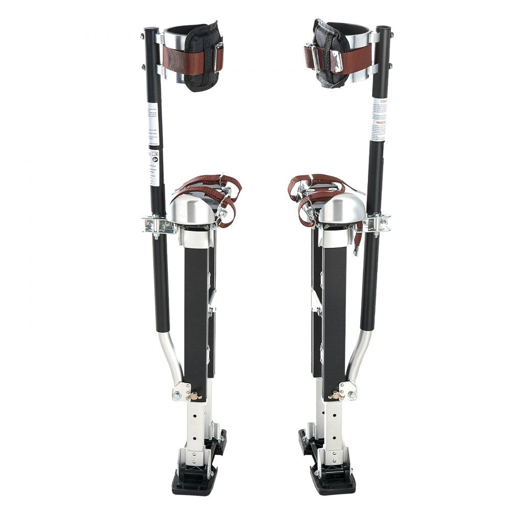 VEVOR Drywall Stilts, 19.1–31.1 in Adjustable Aluminum Painter Stilts, 228 lbs Load Capacity, Non-Slip Rubber Feet, Dual Spring Shock Absorption, Comfortable Leg Straps for Painting, Decoration, Black