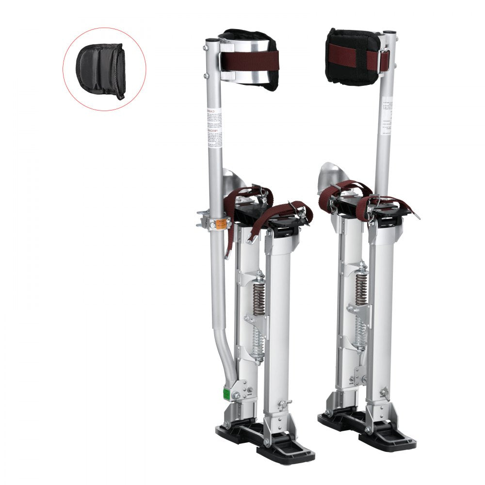 VEVOR Drywall Stilts, 18''-30'' Adjustable Aluminum Tool Stilts with Protective Knee Pads, Durable and Non-slip Work Stilts for Sheetrock Painting, Walking, Taping, Silver