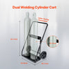 VEVOR Dual Welding Cylinder Cart, Oxygen Acetylene Tank Cart with 440LBS Static Weight Capacity, 10-Inch Solid Wheels and Tank Storage Safety Chains, Suitable for Double 12.5-Inch Dia. Gas Cylinders