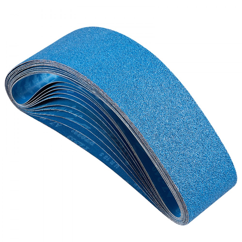 VEVOR Sanding Belts, 4 x 36-inch Belt Sander Sanding Belts, 10PCS (2 of Each 40 60 80 120 240 Grits) Zirconia for Knife Sharpening, Metal Polishing, Stainless Steel, Nickel Alloy Finishing