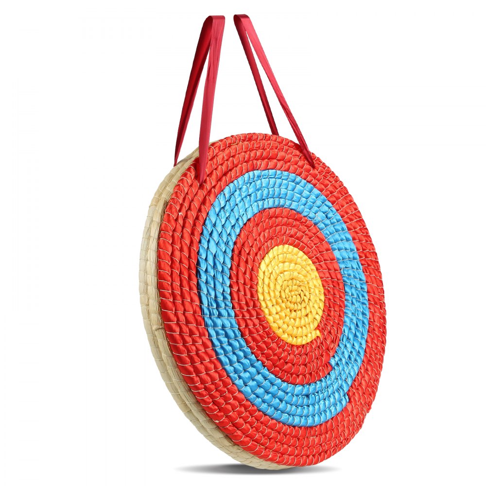 VEVOR Archery Target, 3 Layers 20" Arrow Target, Traditional Solid Straw Round Archery Target Shooting Bow, Hand-Made Arrows Target, Coloured Rope Target for Backyard Outdoor Hunting Shooting Practice