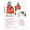 VEVOR 3-in-1 Electric Hoist Winch, 1100 lbs Capacity, 1500W Portable Electric Power Winch, 25 ft Lifting Height, 16.4 ft/min with Manual, Wired & Wireless Remote Control for Factory, Warehouss, Garage