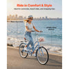 VEVOR Women Bike, 26 in Beach Cruiser Bike, 7-Speed Adult City Bicycle with Aluminum Alloy Frame, 330 lbs Capacity, Basket, Rear Rack & Dual V-Brakes, Light Blue